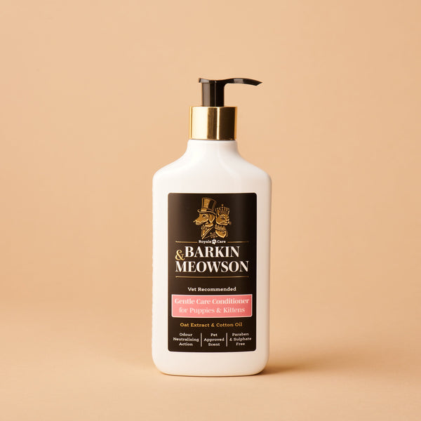 Barkin Meowson bottle on a beige background
