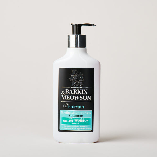 Barkin & Meowson shampoo bottle on a light gray background