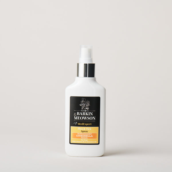 Bottle of Barking Mad Meownson Shampoo on a white background